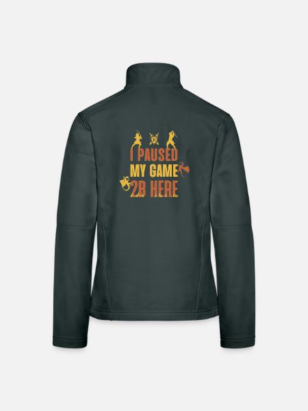 I Paused My Game 2B Here - Frauen Softshelljacke - Schwarz - Hinten
