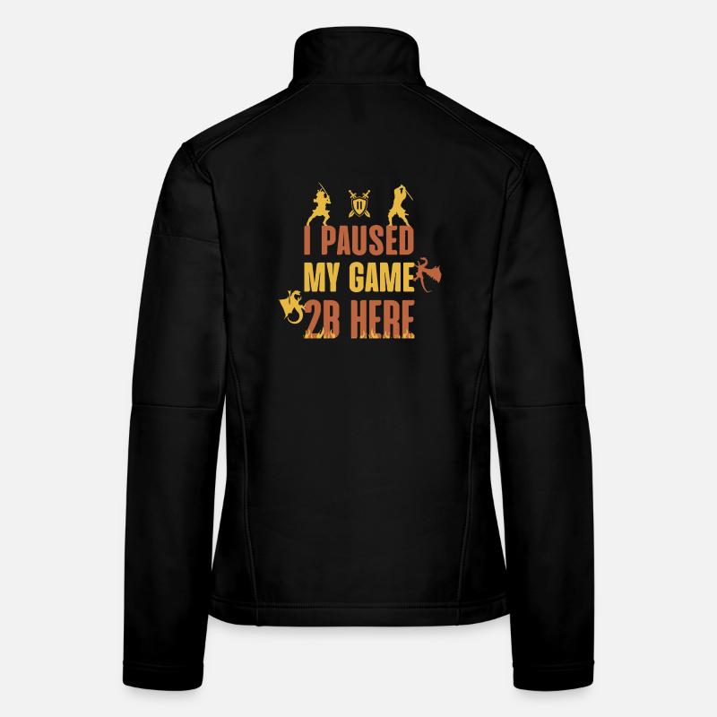 I Paused My Game 2B Here - Frauen Softshelljacke - Schwarz