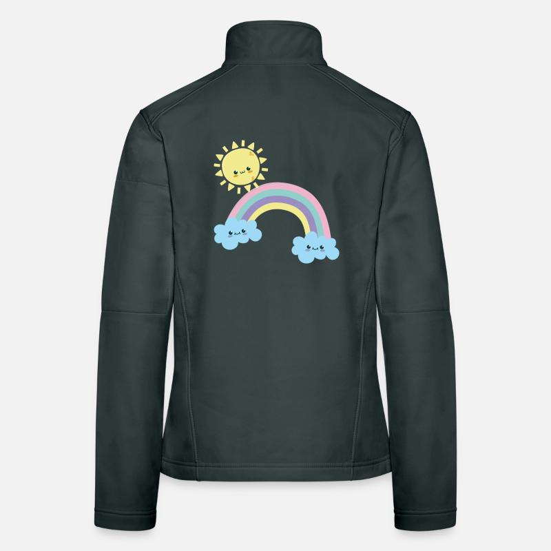 Sunny Rainbow Cloudscape Niedlich Frauen Softshelljacke