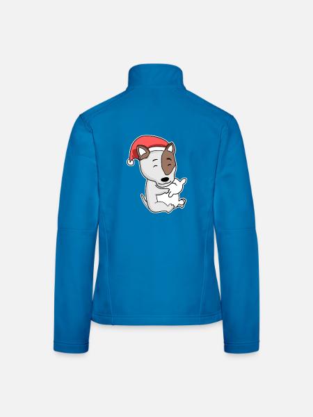 Bullterrier Hund Tier Weihnachten - Frauen Softshelljacke - Schwarz - Hinten