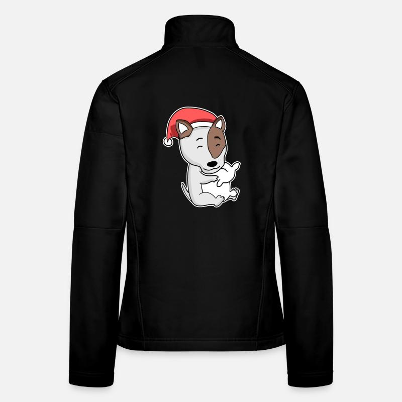 Bull Terrier Chien Animal Noël Veste en tissu softshell Femme