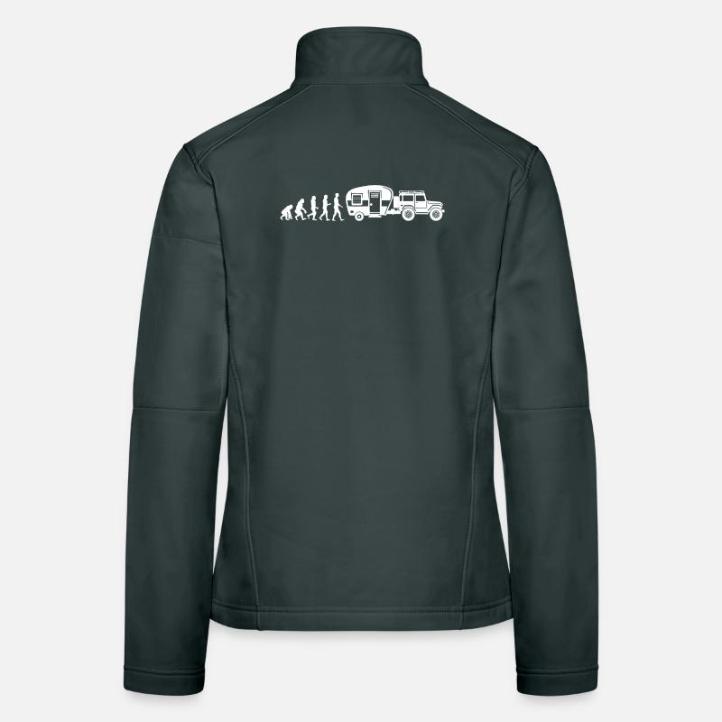 Camping Wanderlust Wanderer Camper Wohnwagen Frauen Softshelljacke
