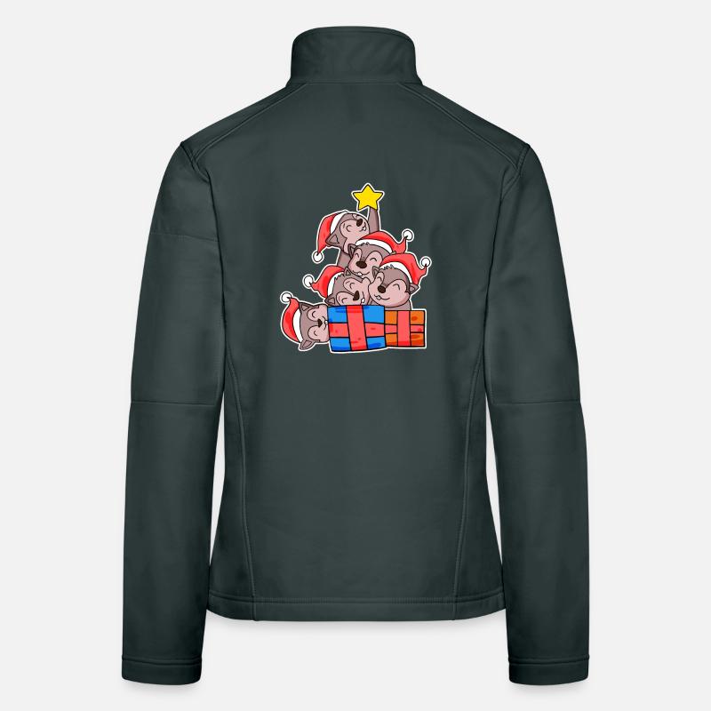 Squirrel Christmas Tree Christmas Women's Softshell Jacket