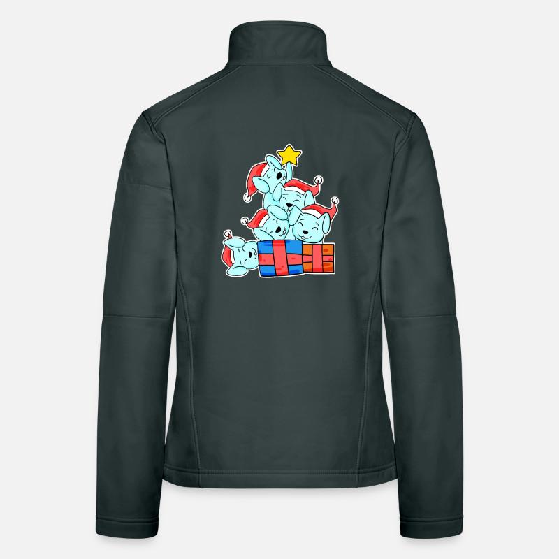 Lapin Arbre de Noël Noël Veste en tissu softshell Femme