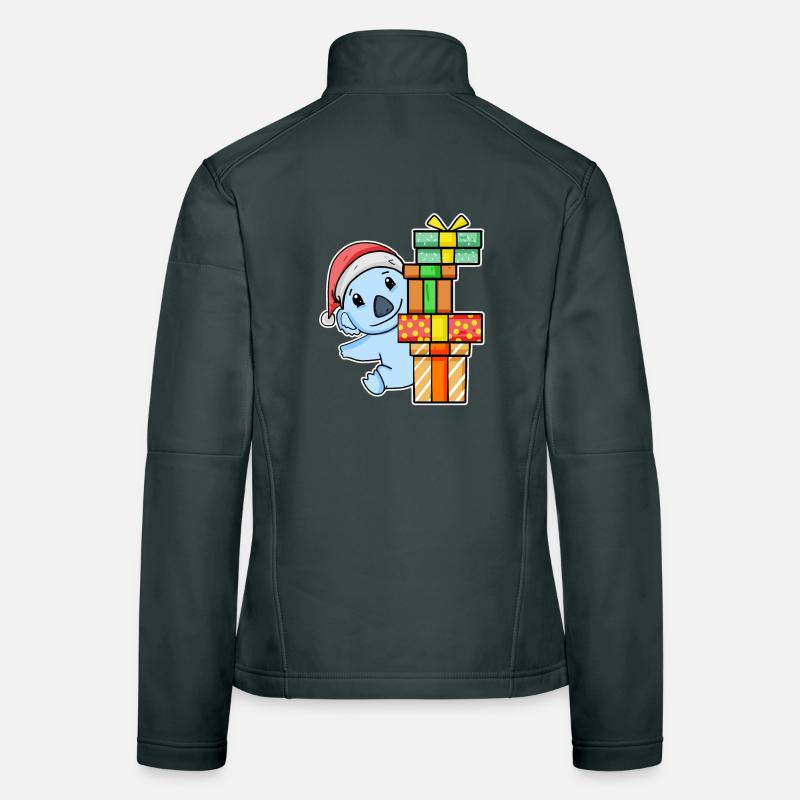 Koala mit Weihnachtsmütze und Weihnachtsgeschenk Frauen Softshelljacke