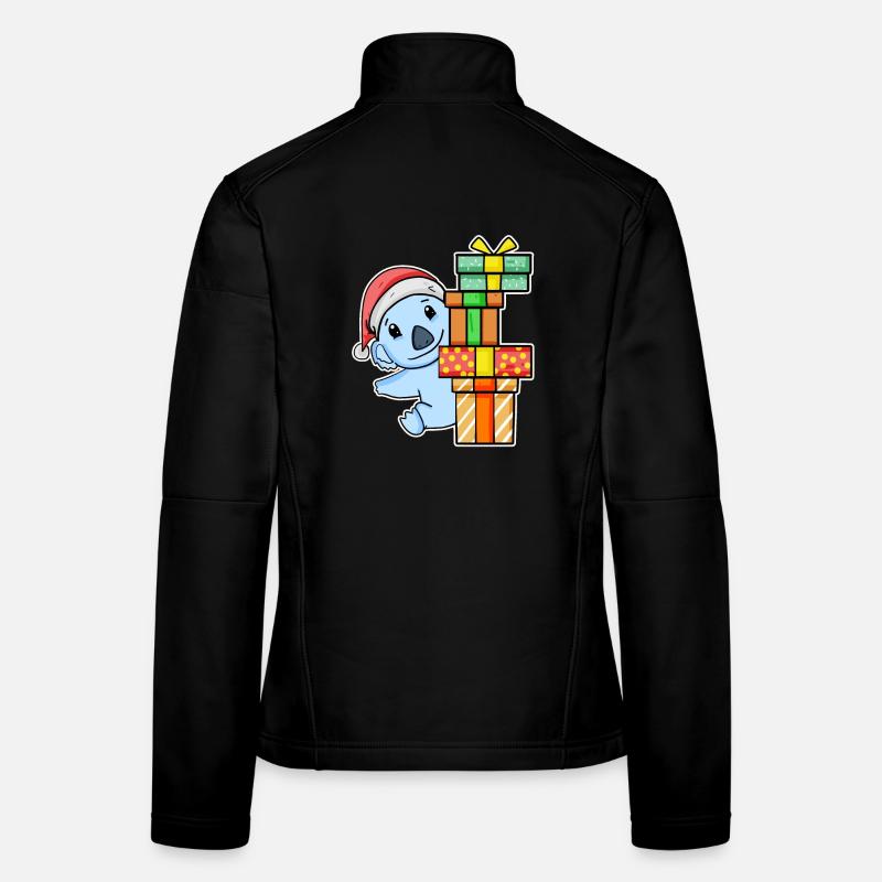 Koala mit Weihnachtsmütze und Weihnachtsgeschenk Frauen Softshelljacke