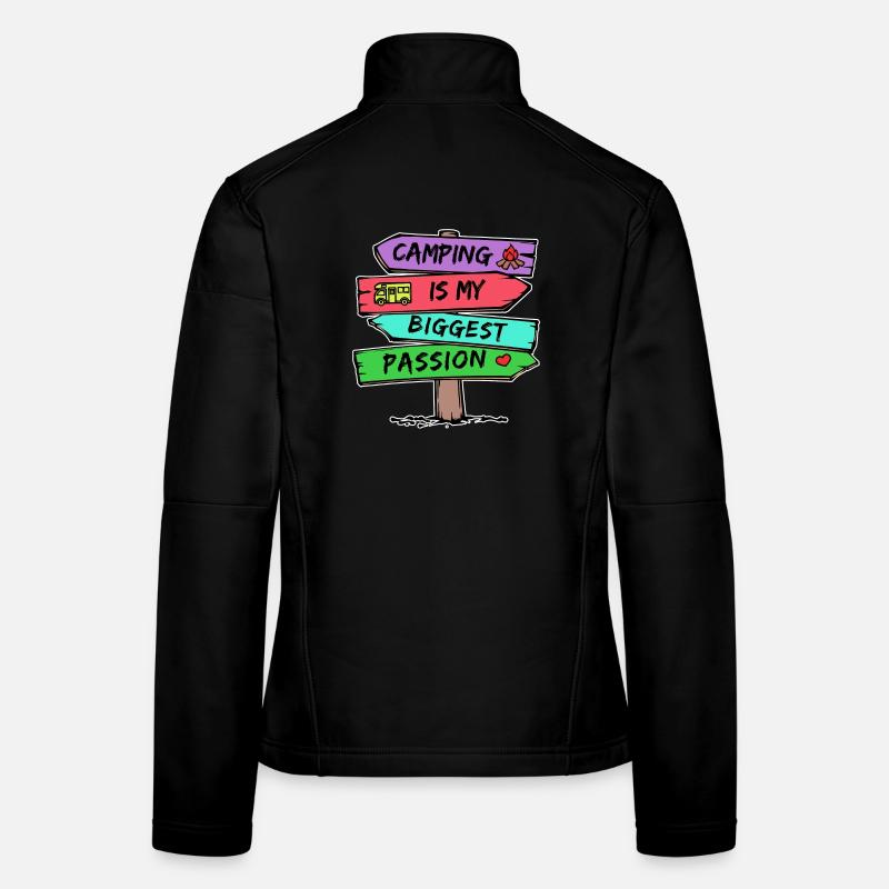 Camping Statement Motorhome Heart Camper Relax Women's Softshell Jacket