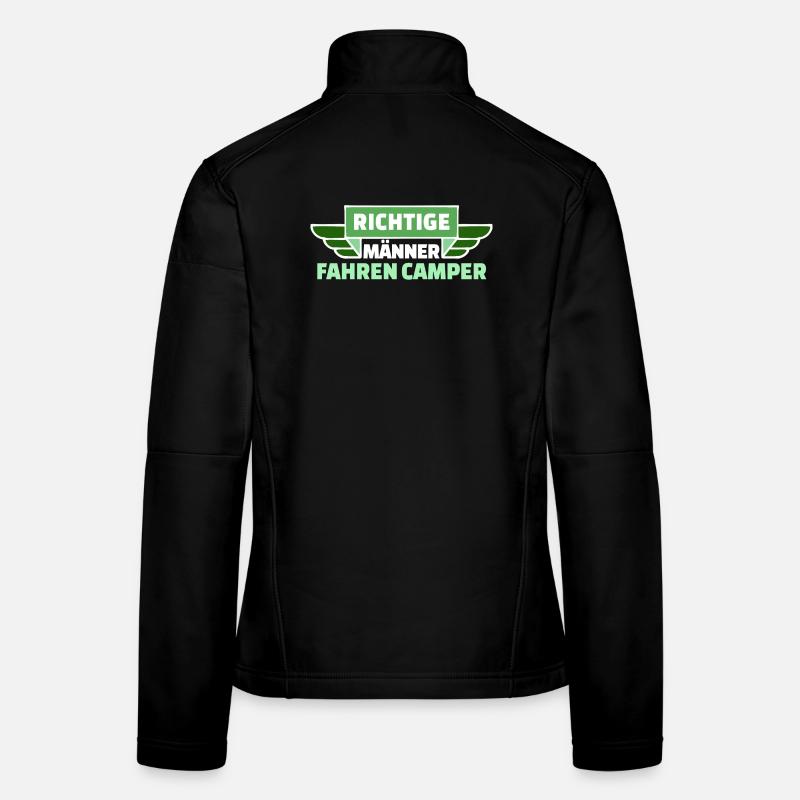 Camping Wanderer Camper Wanderlust Statement Frauen Softshelljacke