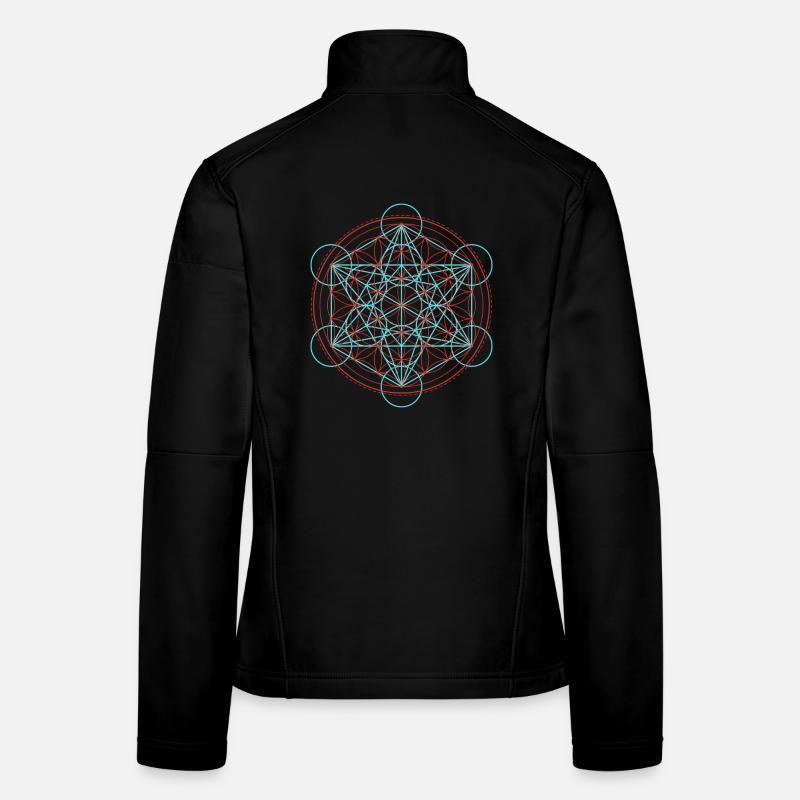 Lebendige Blume des Lebens Geometrie Frauen Softshelljacke