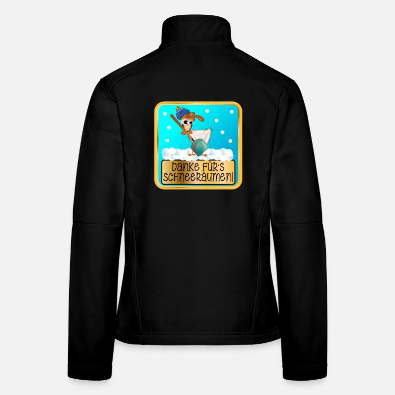 DANKESCHÖN WINTERDIENST - SCHNEERÄUMEN HUHN - Frauen Softshelljacke - Schwarz