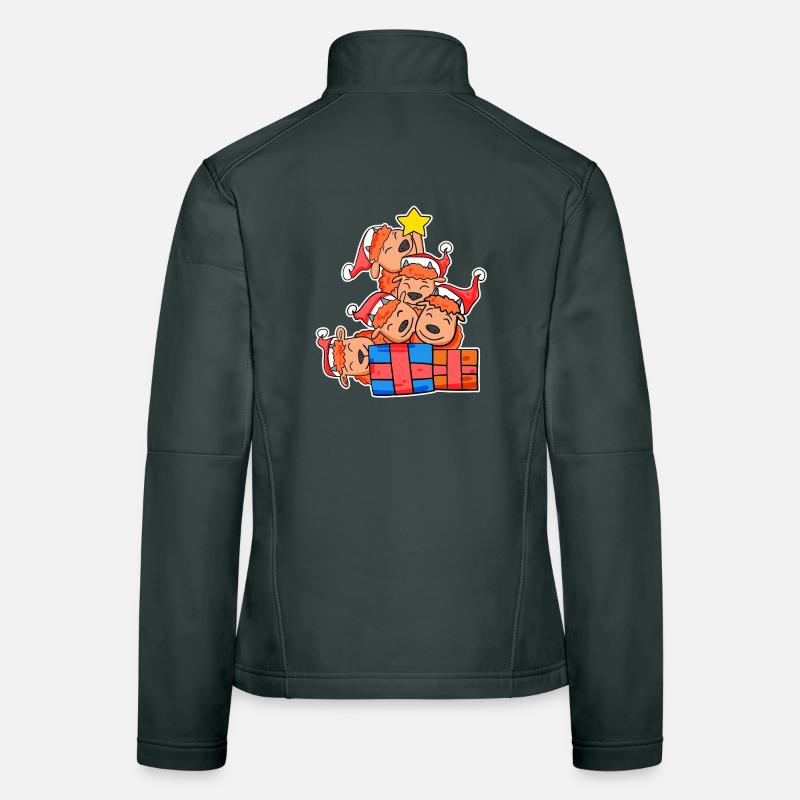 Bison Christmas Tree Christmas Women's Softshell Jacket