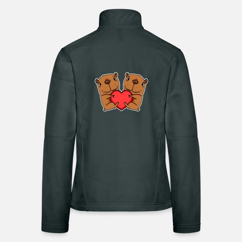 Capybara Capybara Coeur Amour Veste en tissu softshell Femme