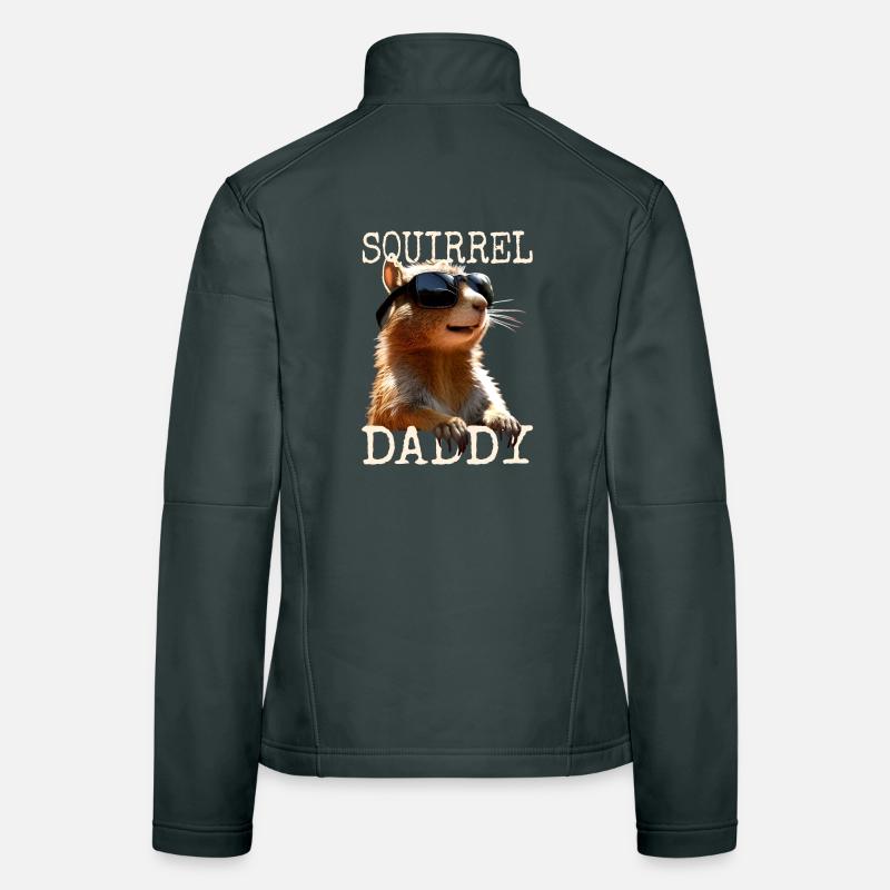Squirrel Daddy Eichhörnchen Papa Vatertag Dad Frauen Softshelljacke