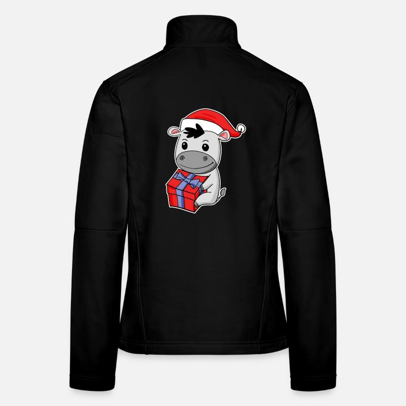 Âne avec bonnet de Père Noël - Noël Veste en tissu softshell Femme