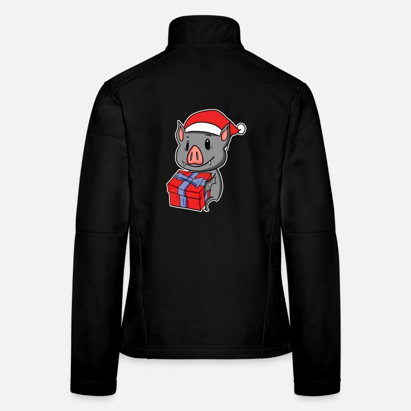 Fledermaus mit Weihnachtsmütze - Weihnachten Frauen Softshelljacke