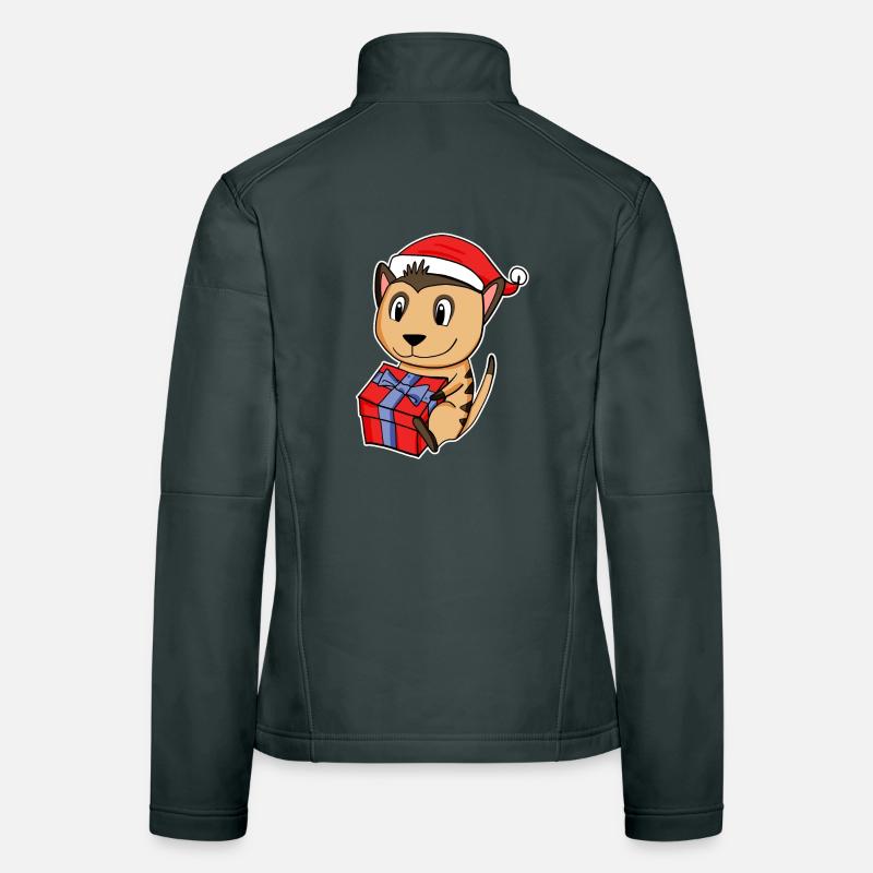 Suricate avec chapeau de Père Noël - Noël Veste en tissu softshell Femme