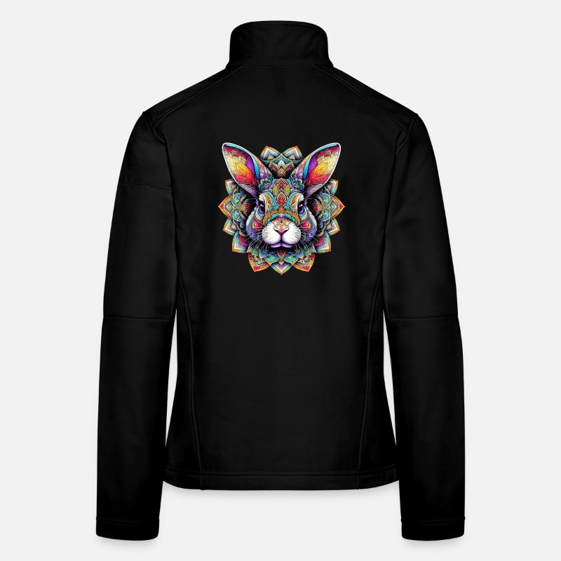 Rabbit decorated with Mandalas Women's Softshell Jacket