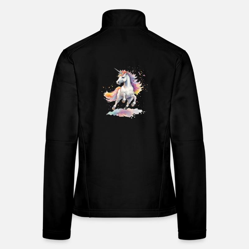 tanzendes Einhorn - Frauen Softshelljacke - Schwarz