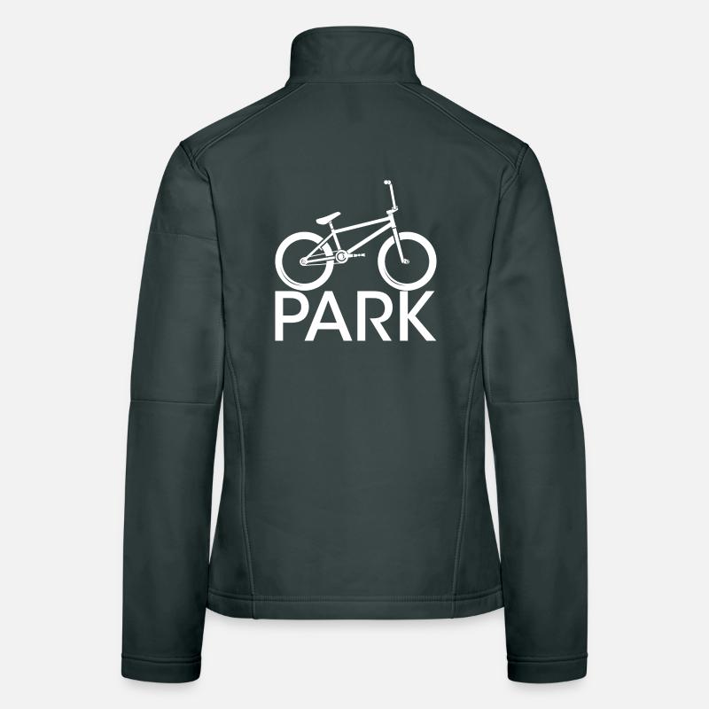 Icône de vélo de parc BMX icône de logo halfpipe Veste en tissu softshell Femme