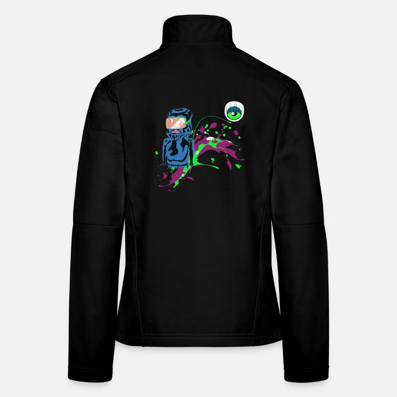 Neon Astronaut Party Design Spraykunst Blickfänger Frauen Softshelljacke