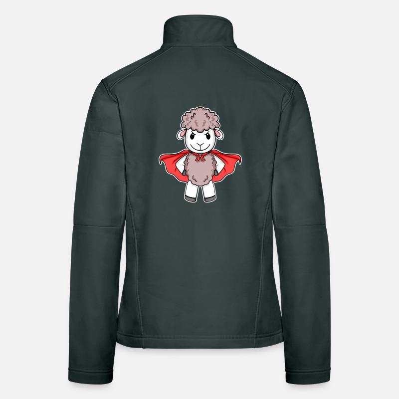 Schaf Superheld Held Motiv Frauen Softshelljacke