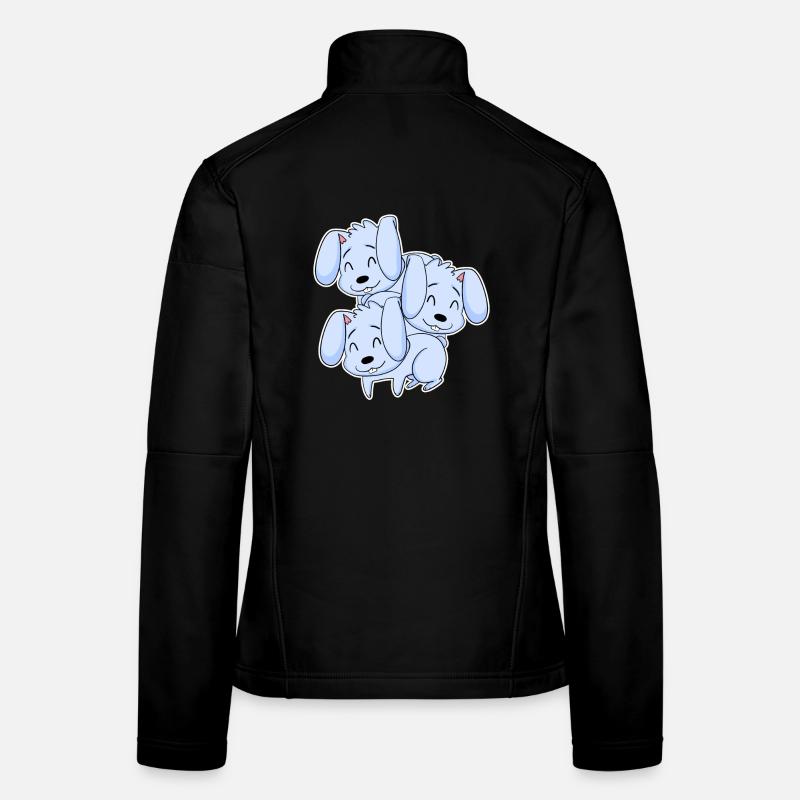 Motif de lapin Veste en tissu softshell Femme