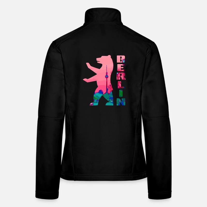 Berlin Bär Neon Silhouette Frauen Softshelljacke