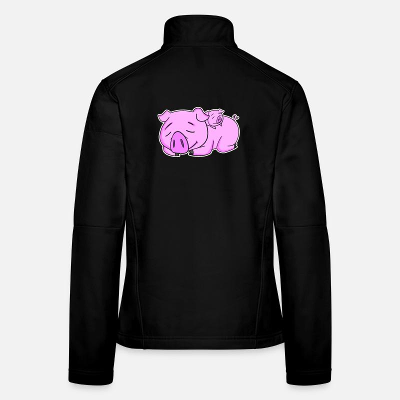 Pig Family - Cochon avec bébé Veste en tissu softshell Femme