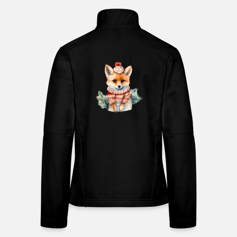 Renard Trésor d’Hiver avec Pompom Veste en tissu softshell Femme