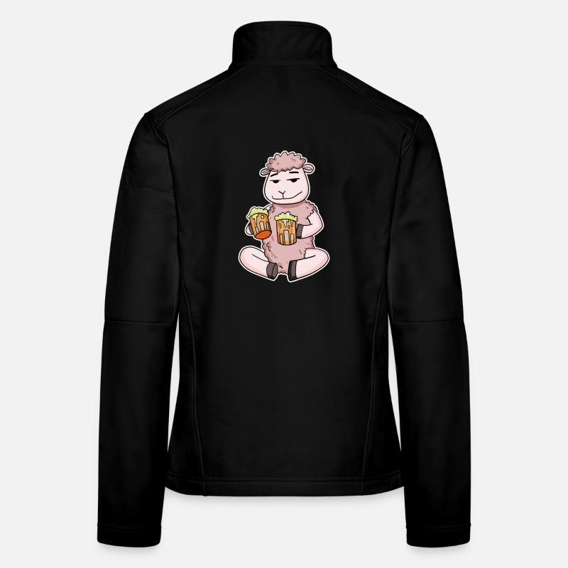 Schaf mit Bier Frauen Softshelljacke