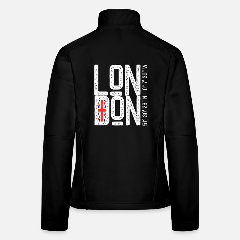 Drapeau de Londres Faute de frappe en difficulté Veste en tissu softshell Femme
