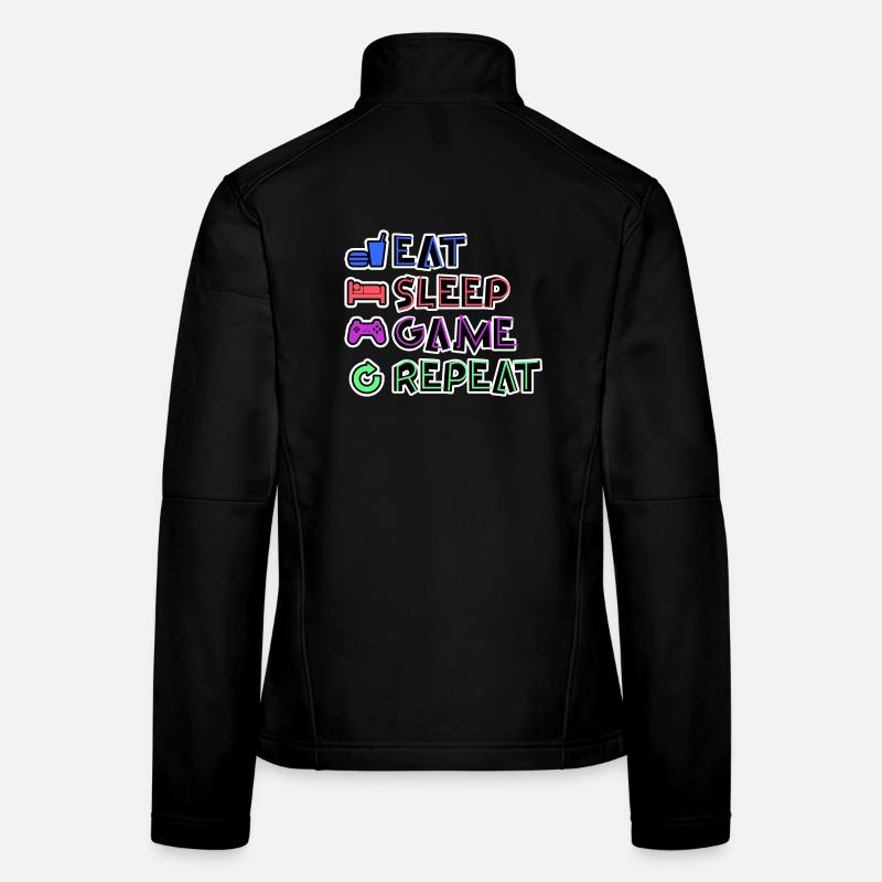 Eat Sleep Game Repeat Frauen Softshelljacke