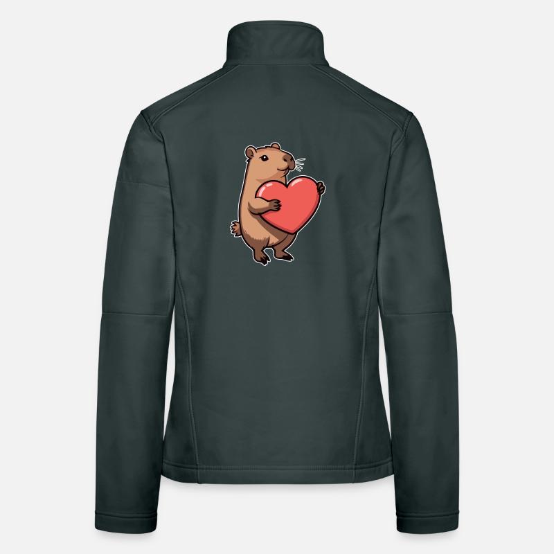 Capybara mit Herz Valentinstag Frauen Softshelljacke