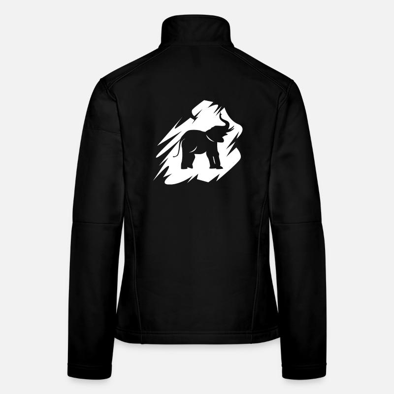 Elephant Brushstroke Icon Logo Elephant Icon Women's Softshell Jacket