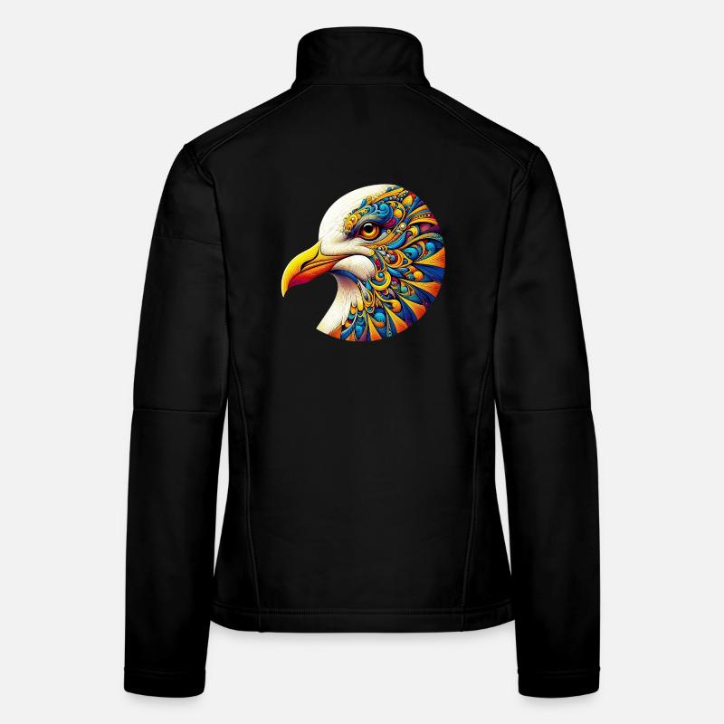 Mouette décorée de Mandalas Veste en tissu softshell Femme