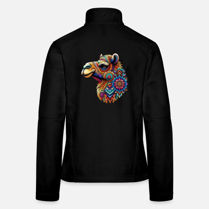 Camel decorated with Mandalas Women's Softshell Jacket