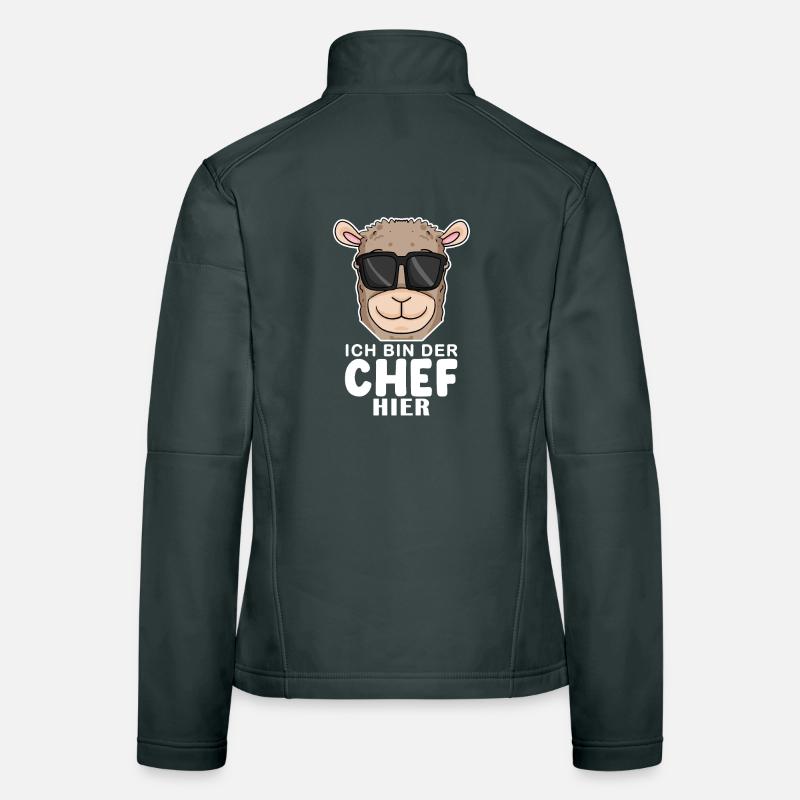 Chef Spruch mit Alpaka Motiv Frauen Softshelljacke