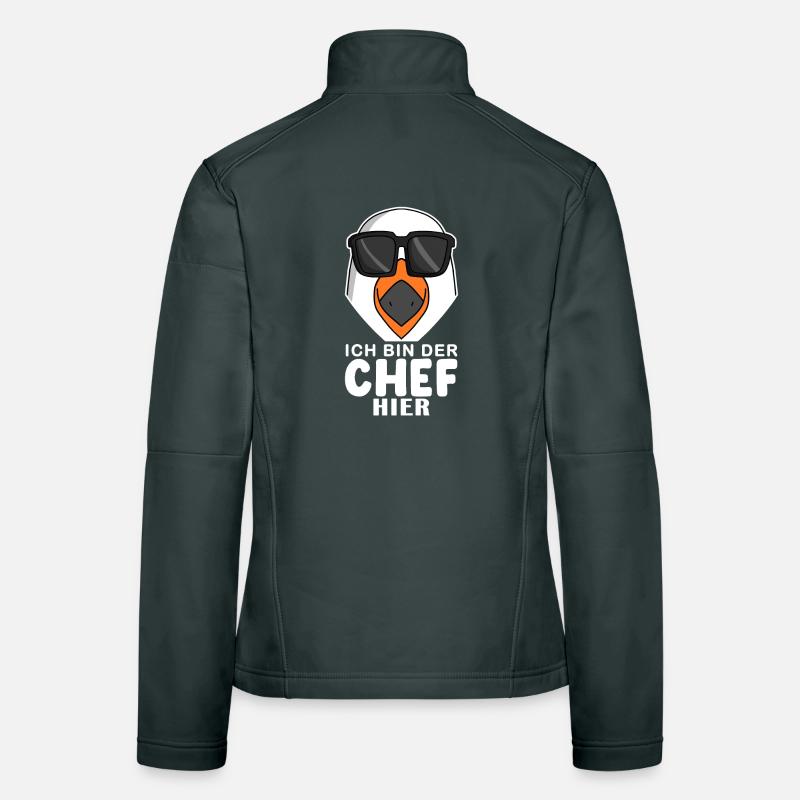 Chef Spruch mit Möwe Motiv Frauen Softshelljacke