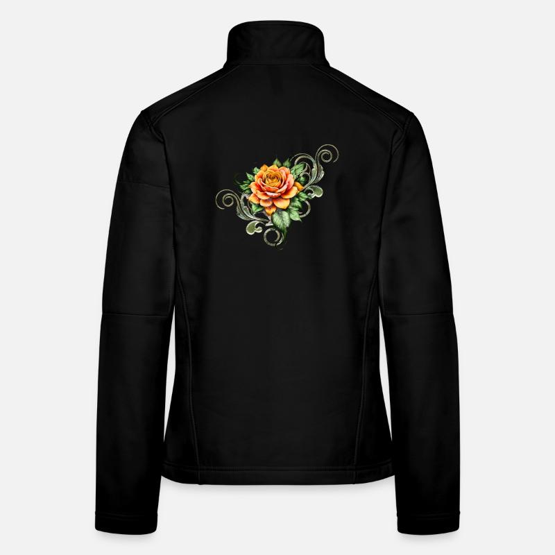 La beauté d’une rose élégante en fleurs Veste en tissu softshell Femme