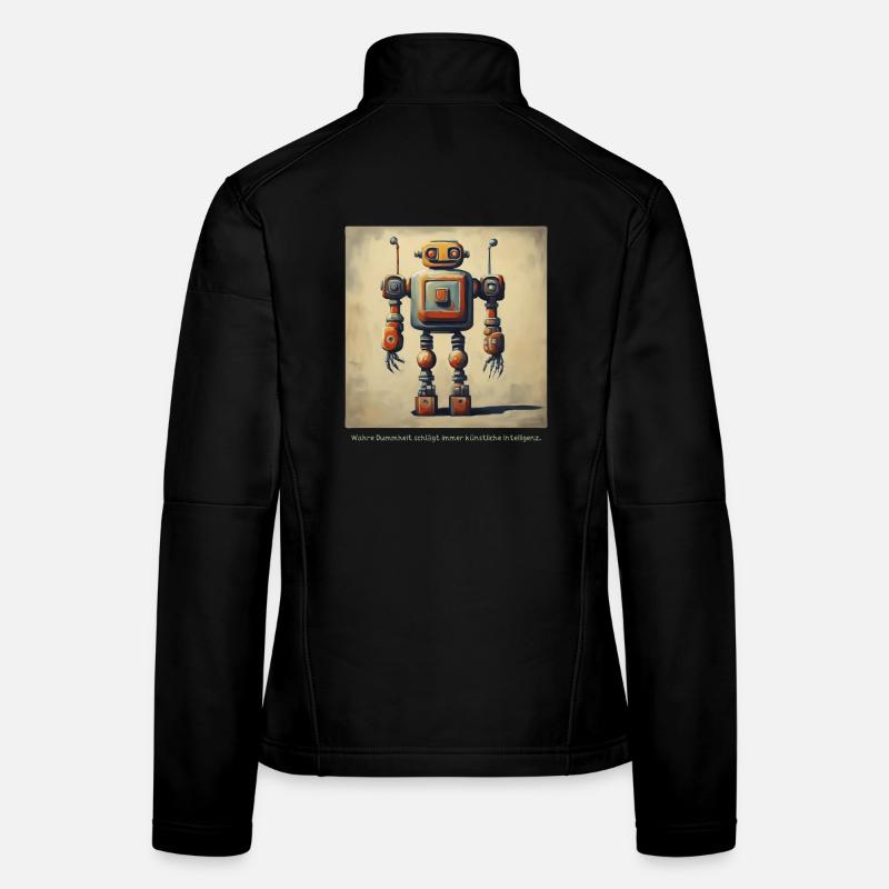 spruch statement roboter intelligenz retro nerd lo Frauen Softshelljacke