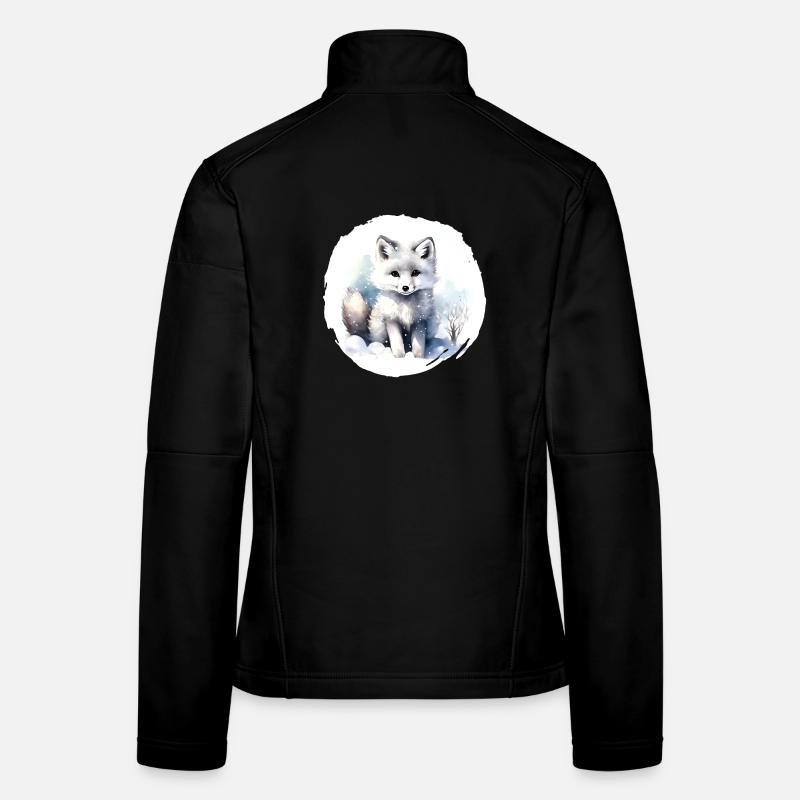 Arctic Fox Watercolor Women's Softshell Jacket