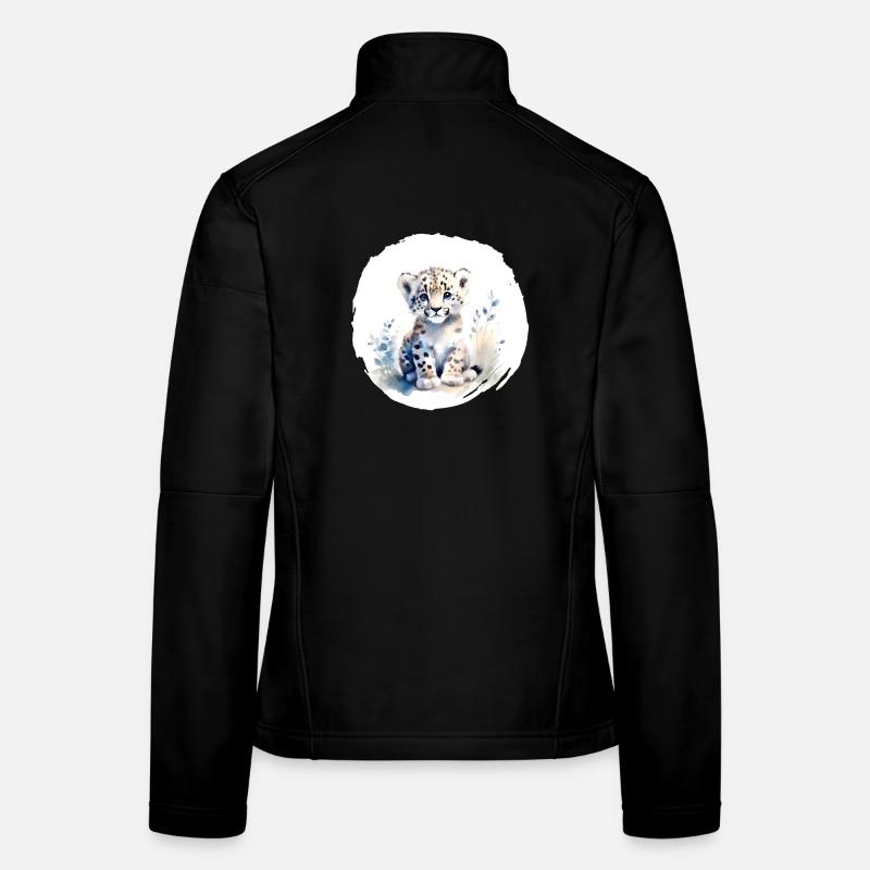 Snow Leopard Watercolor Women's Softshell Jacket