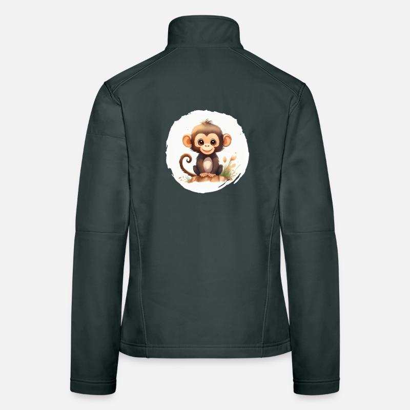 Monkey Watercolor Women's Softshell Jacket