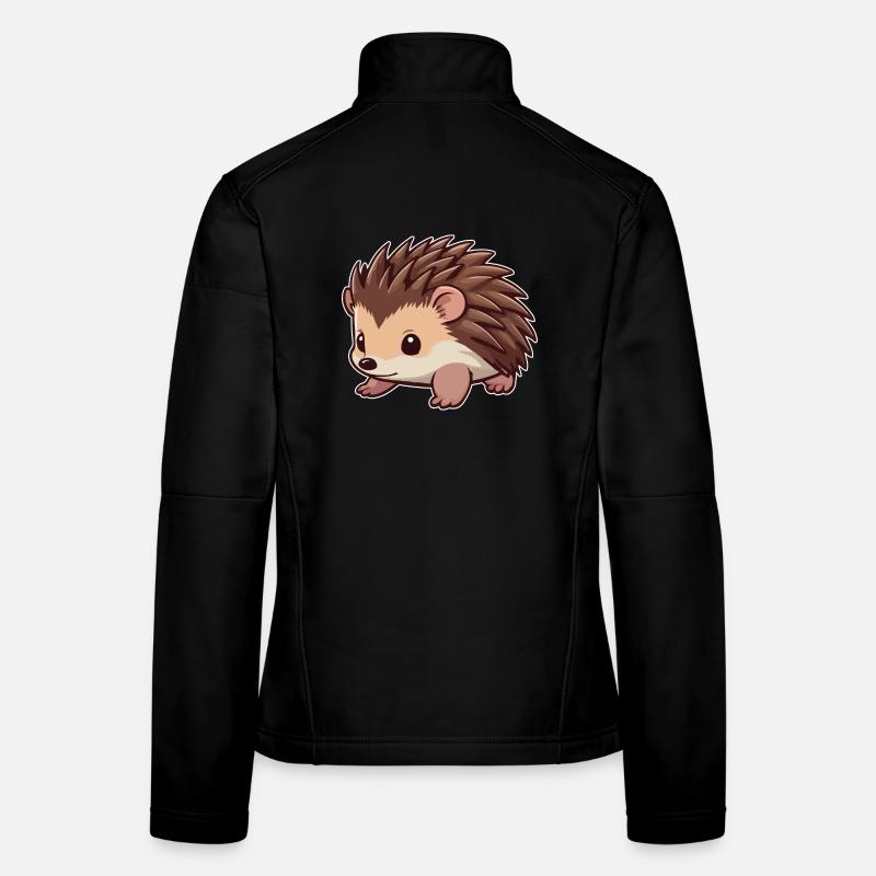 Niedlicher Igel Tier - Frauen Softshelljacke - Schwarz