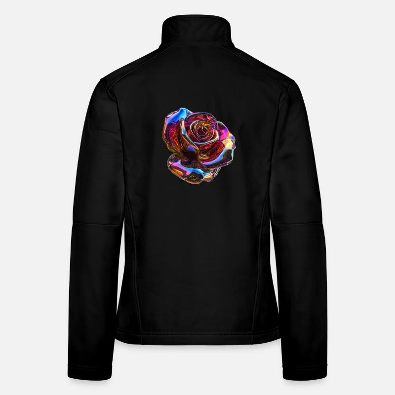 Rose arc-en-ciel irisée Veste en tissu softshell Femme