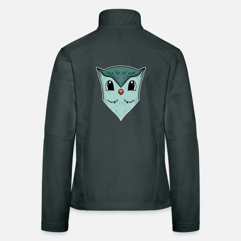 Eule Tierkopf Tier Kopf Frauen Softshelljacke