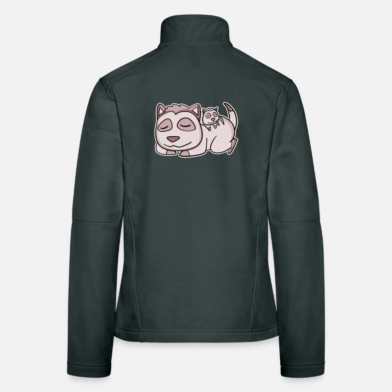 Famille de suricates - Suricate avec bébé Veste en tissu softshell Femme