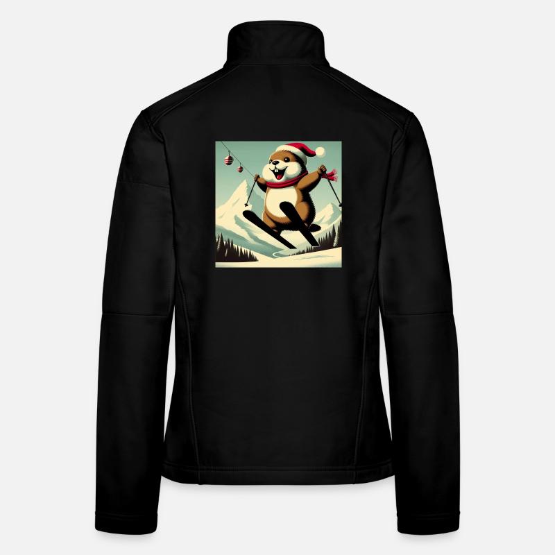 Marmot Ski Vintage Poster - Women's Softshell Jacket - black