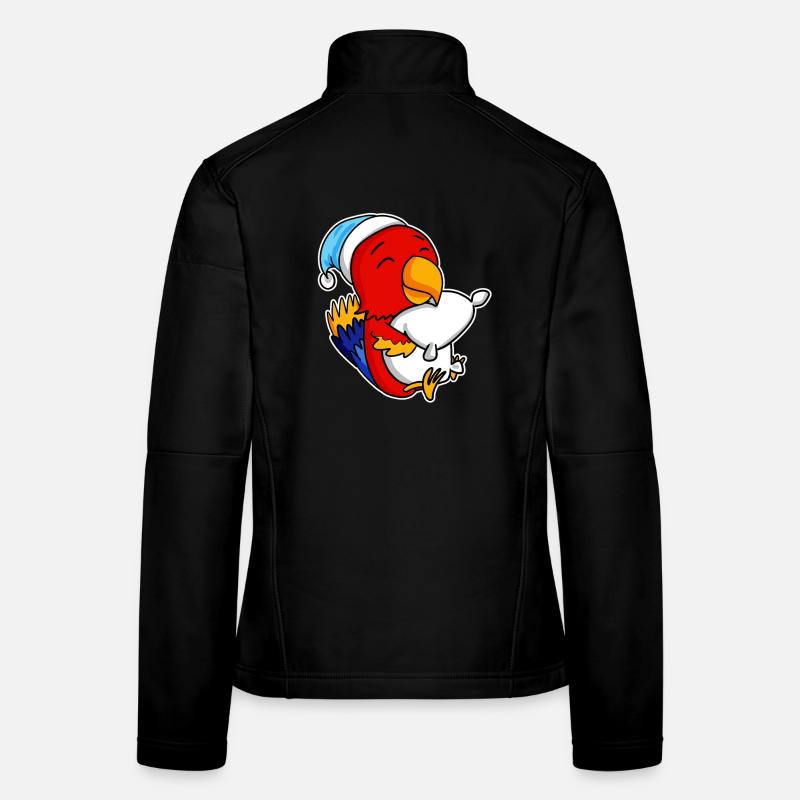 Parrot with pillow and sleepy cap Women's Softshell Jacket