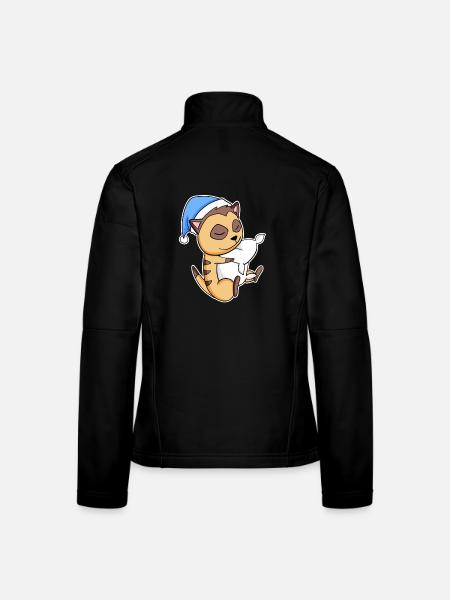 Suricate avec oreiller et bonnet somnolent - Veste en tissu softshell Femme - noir - Dos